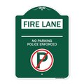 Signmission Fire Lane No Parking Police Enforced W/ No Parking Heavy-Gauge Alum Sign, 18" x 24", GW-1824-24005 A-DES-GW-1824-24005